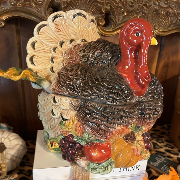 Vintage Holiday Turkey Soup Tureen Turkey Centerpiece Thanksgiving